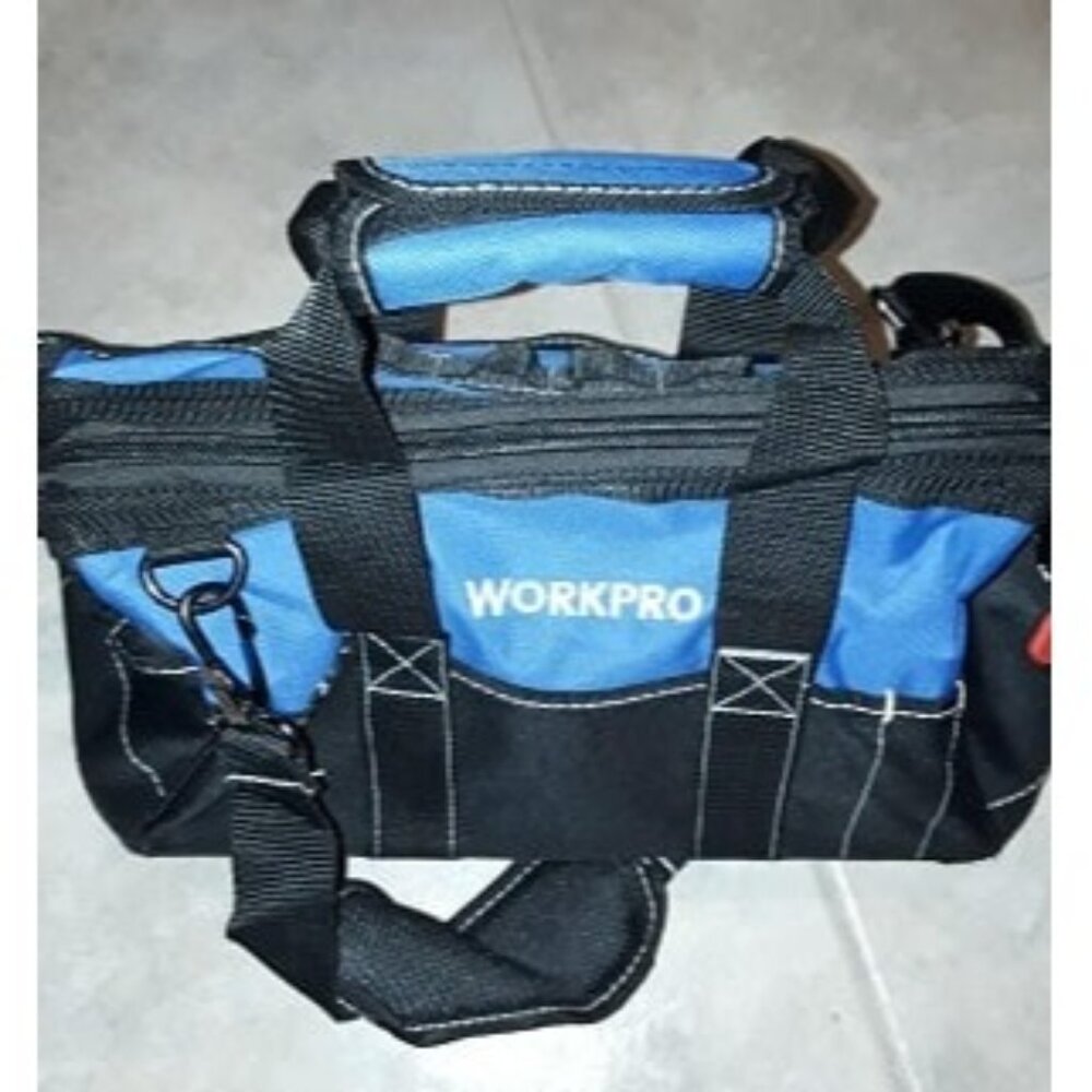 New 16-inch Wide Mouth Tool Bag with Water Proof Molded Base, Father's Day